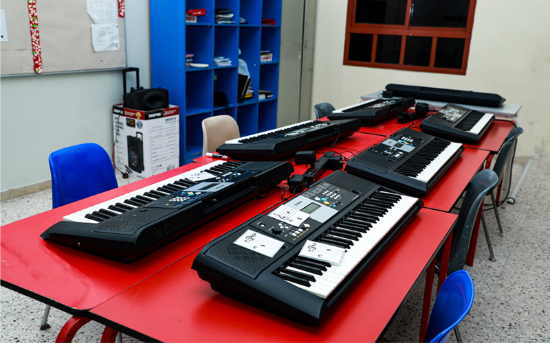 The music class room at Cambridge international school