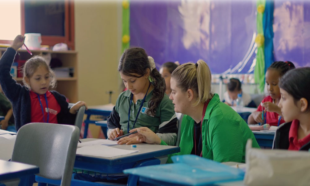class room activity at Cambridge international school